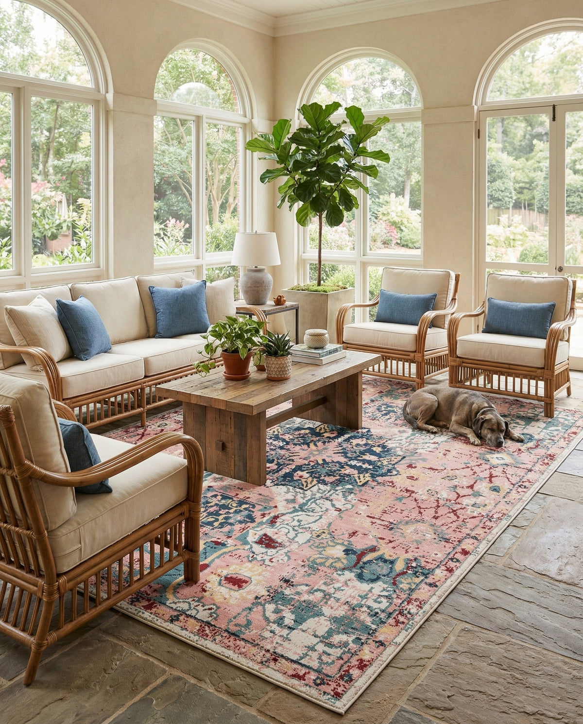 Savannah Elegance Collection Area Rug -  Azalea Rectangle Pink  lifestyle 33