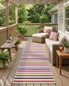Seaside Stripes Collection Area Rug - Azul Runner White  lifestyle 72