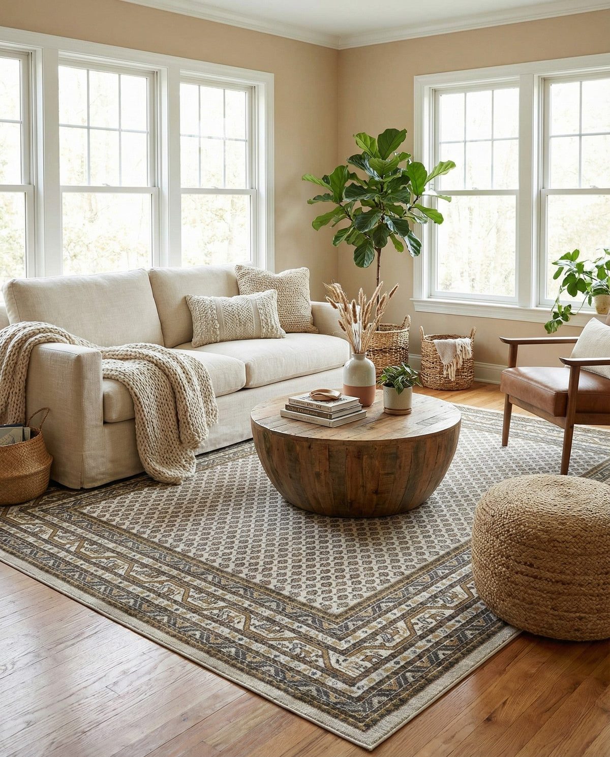 Soho Elegance Collection Area Rug -  Mercer (Beige) Rectangle Beige  lifestyle 21