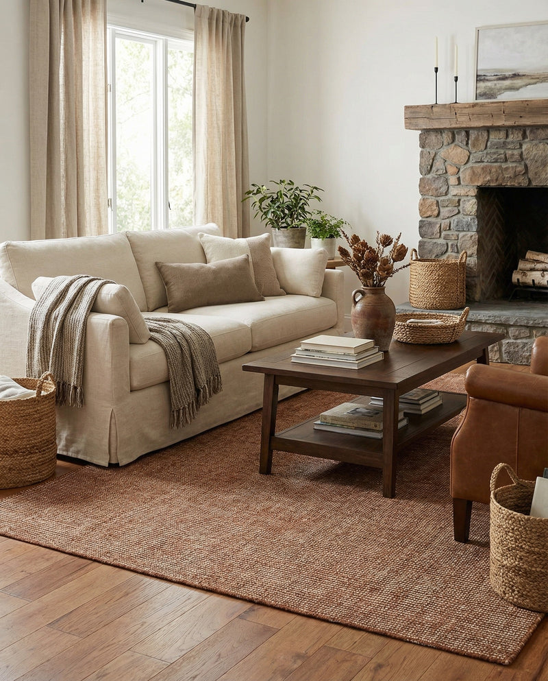 Berkshire Estate Collection Area Rug - Windsor (Cocoa Bean Brown) Rectangle Cocoa Bean Brown  lifestyle 10