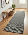 Seaside Stripes Collection Area Rug - Cabana (Charcoal) Runner Charcoal  lifestyle 73