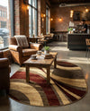 Bistro Lounge Collection Area Rug -  Frappe Oval Beige  lifestyle 58