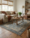 Patio Heritage Collection Area Rug -  Haven Rectangle Blue  lifestyle 31