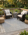 Garden Lattice Charm Collection Area Rug - Arbor (Grey) Rectangle Grey  lifestyle 8