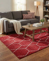 Trellis Mosaic Collection Area Rug - Arborville (Red) Rectangle Red  lifestyle 9