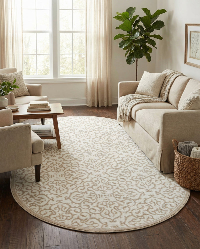 Andes Summit Collection Area Rug -  Pichincha Oval Snow White  lifestyle 61