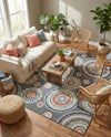 Seaside Blooms Collection Area Rug -  Eden Rectangle Black  lifestyle 29