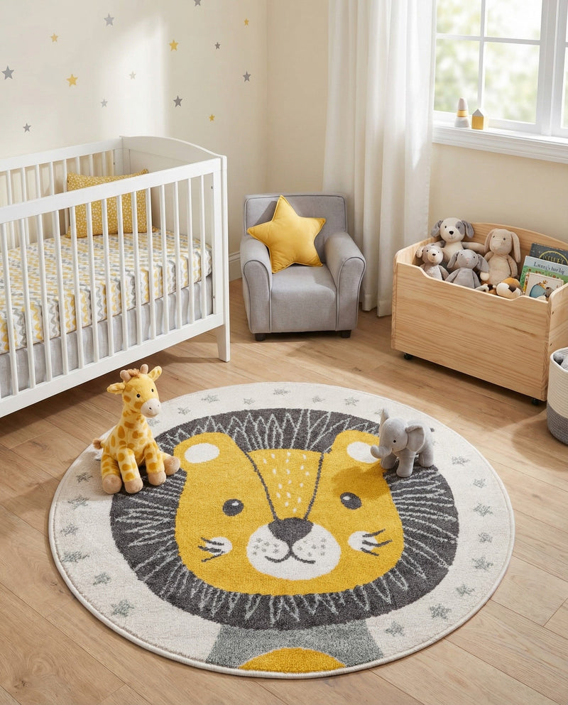 Wonder Tykes Collection Area Rug -  Festive. Round Ivory  lifestyle 4
