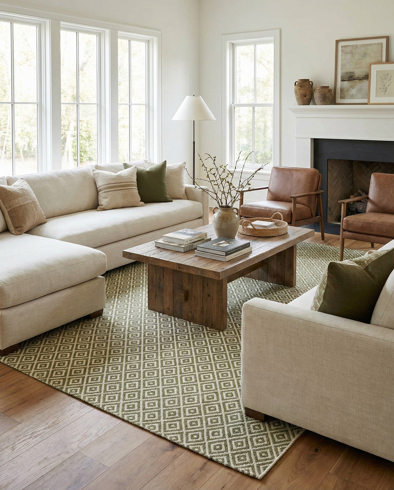 Urban Oasis Rugs Collection Area Rug -  Rooftop (Green) Rectangle Green  lifestyle 7
