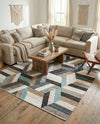 Thar Cotton Collection Area Rug -  Cochin Square Blue  lifestyle 37