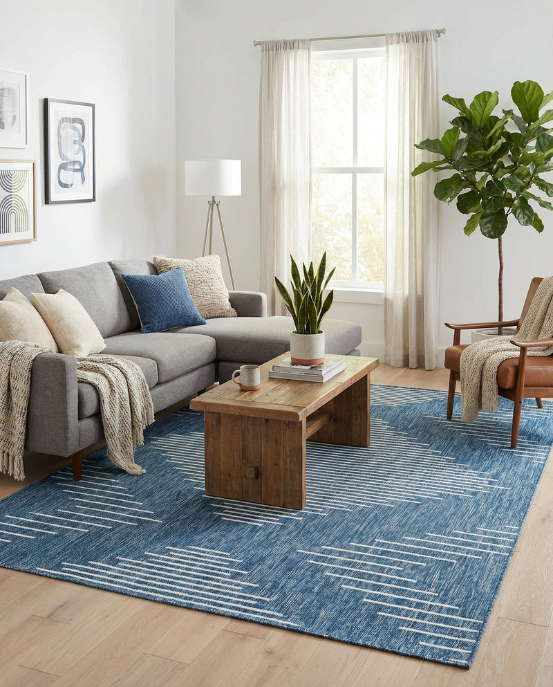 Urban Terrace Collection Area Rug -  Chelsea (Blue) Rectangle Blue  lifestyle 24