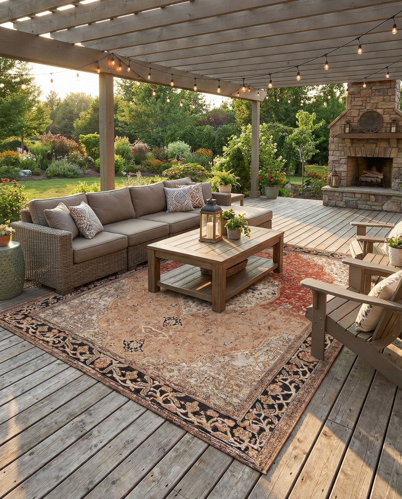 Patio Heritage Collection Area Rug -  Gazebo Rectangle Multi  lifestyle 28
