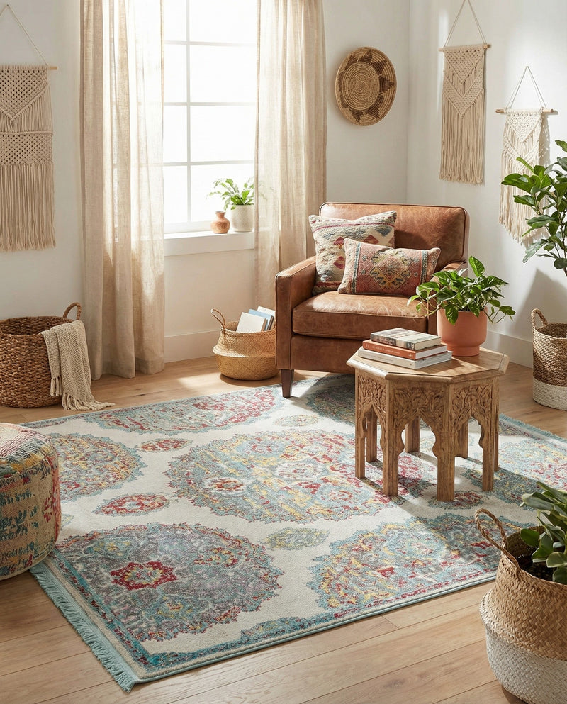Arcadia Rugs Collection Area Rug -  Atlantis (Cream) Square Cream  lifestyle 70