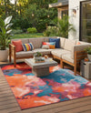 Urban Terrace Collection Area Rug -  Patio Rectangle Gray and Pink  lifestyle 13