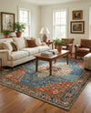 Patio Heritage Collection Area Rug -  Grove Rectangle Navy Blue and Rust Red  lifestyle 20