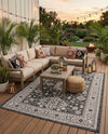 Tribal Terrace Treasures Collection Area Rug -  Incan Isle (Charcoal Gray) Rectangle Charcoal Gray  lifestyle 5