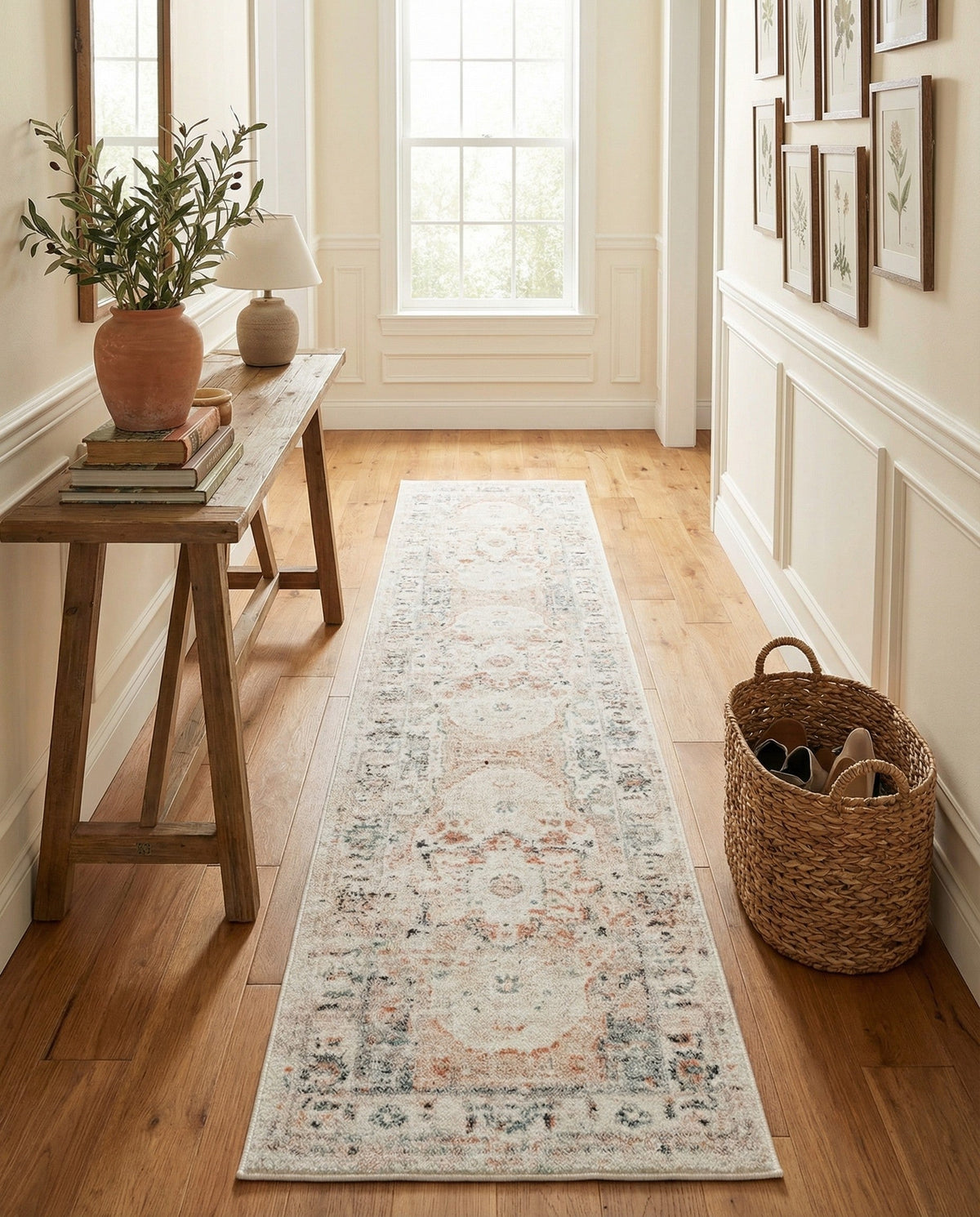 Parisian Elegance Collection Area Rug - Versailles (Ivory) Runner Ivory  lifestyle 121