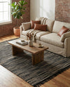Savannah Jute Collection Area Rug - Nantucket Rectangle Navy Blue and Ivory  lifestyle 45