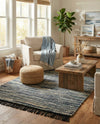 Savannah Jute Collection Area Rug - Nantucket Rectangle Green and Ivory  lifestyle 12
