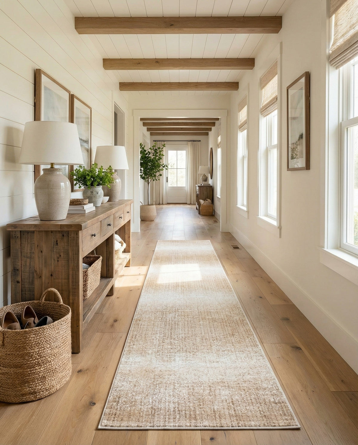 Jewel Oasis Collection Area Rug - Sapphire (Ivory) Runner Ivory  lifestyle 86