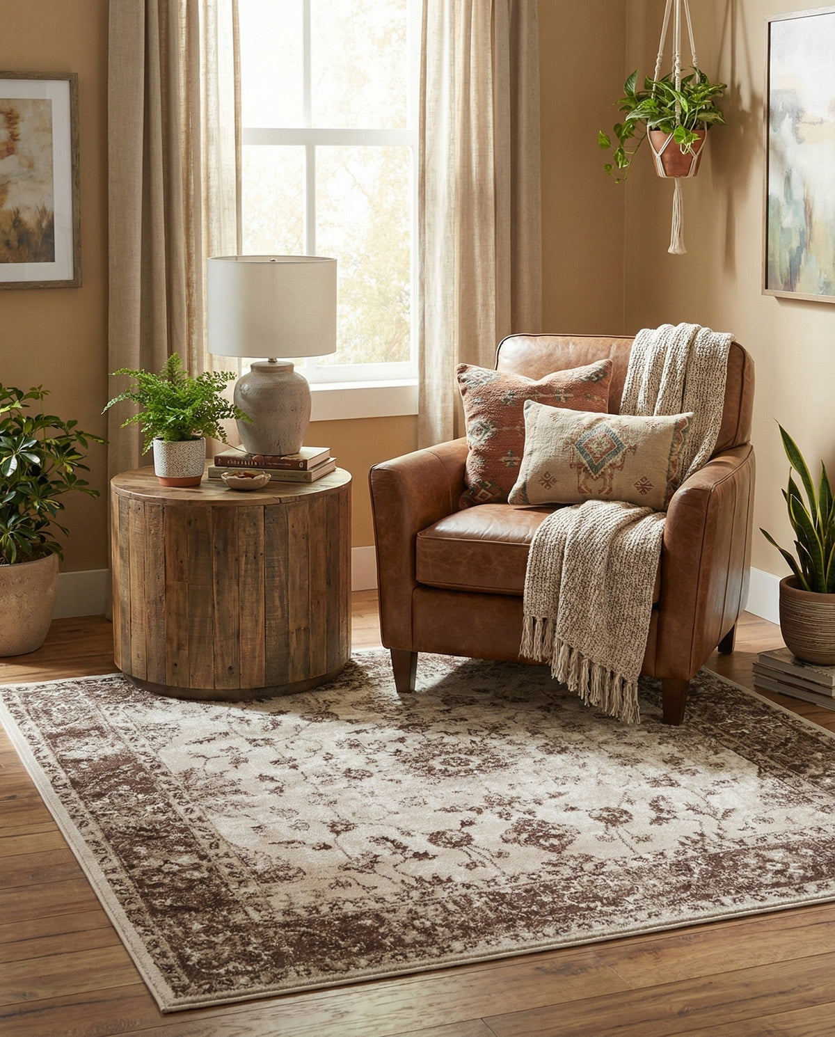 Andes Summit Collection Area Rug -  Aconcagua Square Cream  lifestyle 107