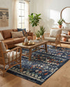 Tangier Treasures Collection Area Rug -  Marrakech Rectangle Navy Blue  lifestyle 46