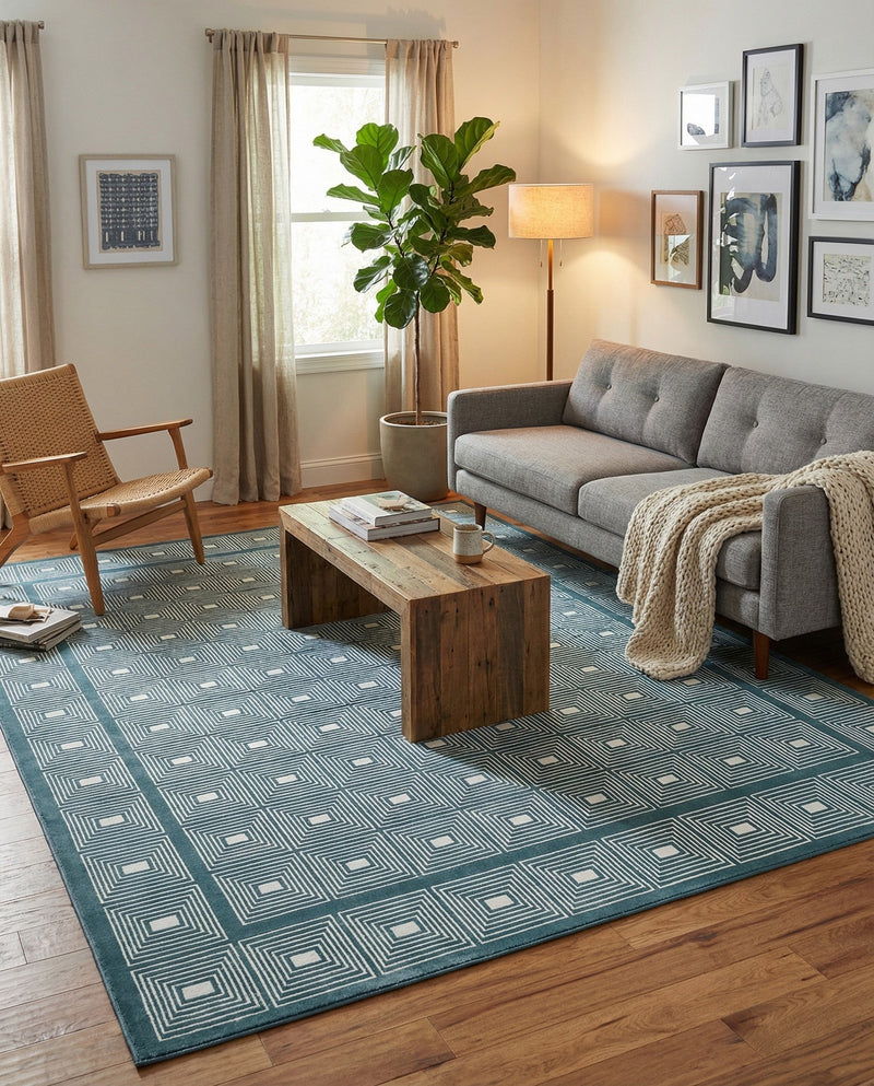 Aravalli Collection Area Rug -  Jaipur Rectangle Aegean Blue  lifestyle 48