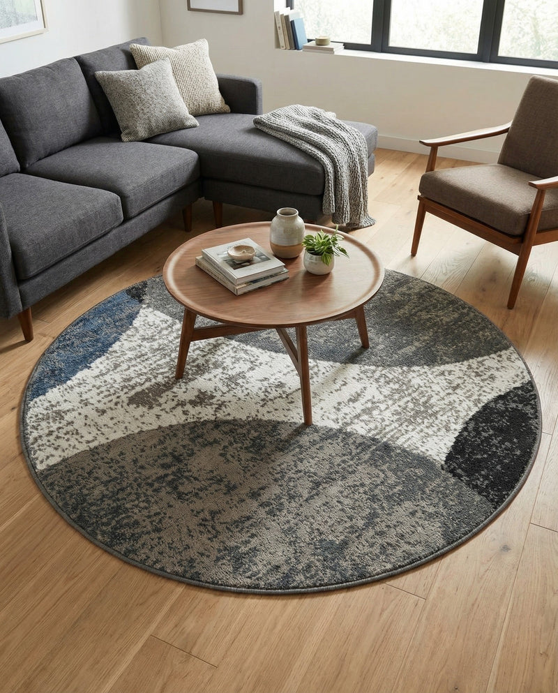 Copenhagen Edge Collection Area Rug -  Amager Round Multi  lifestyle 55