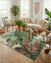 Seaside Blooms Collection Area Rug -  Fern Rectangle Multi  lifestyle 30
