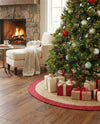 Holiday Hearth Rugs Collection Area Rug - Yuletide Round Red and Natural  lifestyle 39