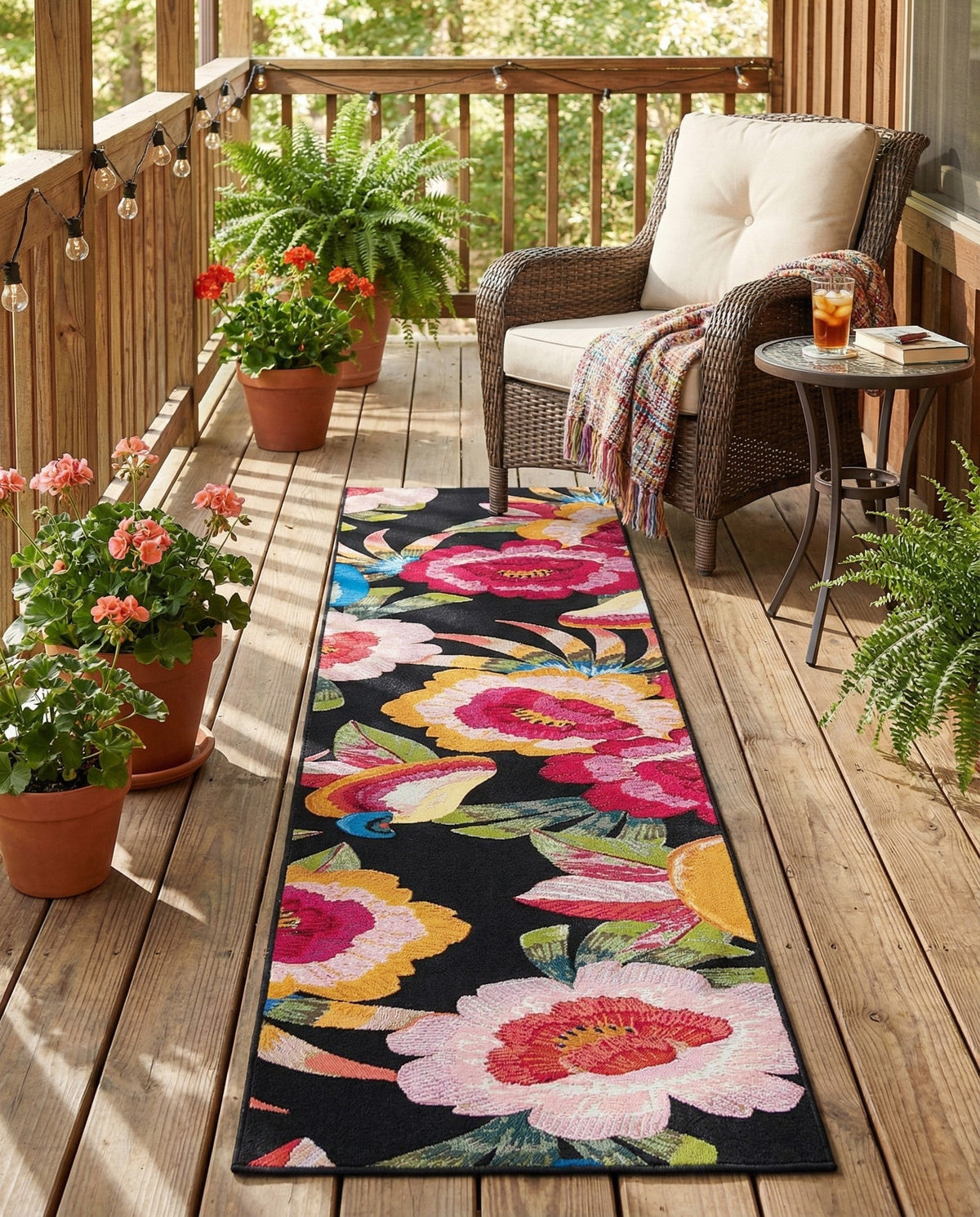 Seaside Blooms Collection Area Rug -  Versailles Runner Multi  lifestyle 92