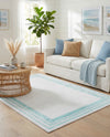 Bahama Breeze Outdoor Collection Area Rug -  Abaco Rectangle Gray Teal  lifestyle 63
