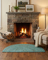 Woven Seaside Jute Collection Area Rug - Savannah (Turquoise) Hearth Turquoise  lifestyle 47