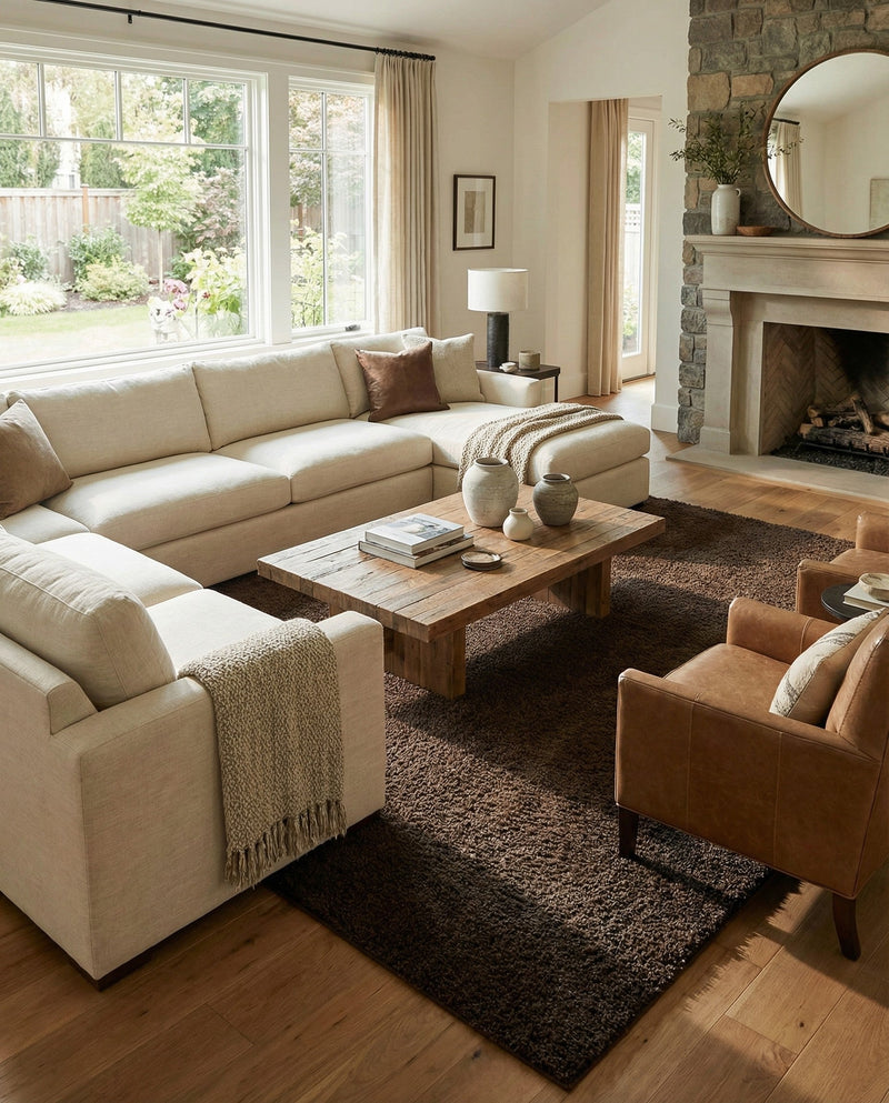 Sahara Sands Collection Area Rug -  Rosetta Square Brown  lifestyle 69