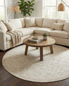 Tribal Terrace Treasures Collection Area Rug - Mayan Marina (Light Gray) Round Light Gray  lifestyle 76