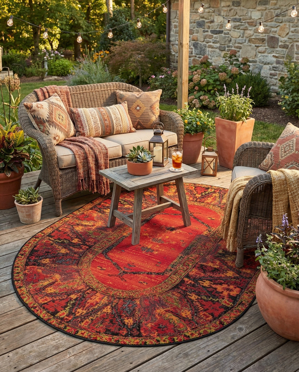 Safari Escape Rugs Collection Area Rug - Serengeti Oval Multi  lifestyle 117