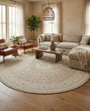 Tribal Terrace Treasures Collection Area Rug -  Incan Isle (Light Gray) Round Light Gray  lifestyle 42