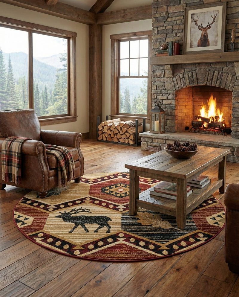 Frontier Trails Collection Area Rug -  Mesa Round Multi  lifestyle 34