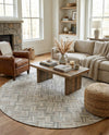Savannah Hideaway Collection Area Rug - Savannah Round Light Brown Ivory  lifestyle 58