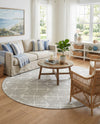 Seaside Haven Rugs Collection Area Rug - Sapphire (Gray) Round Gray  lifestyle 67