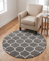 Trellis Mosaic Collection Area Rug -  Pergolatown (Dark Gray) Round Dark Gray  lifestyle 84