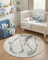 Wonder Tykes Collection Area Rug -  Patchwork Round Gray  lifestyle 5