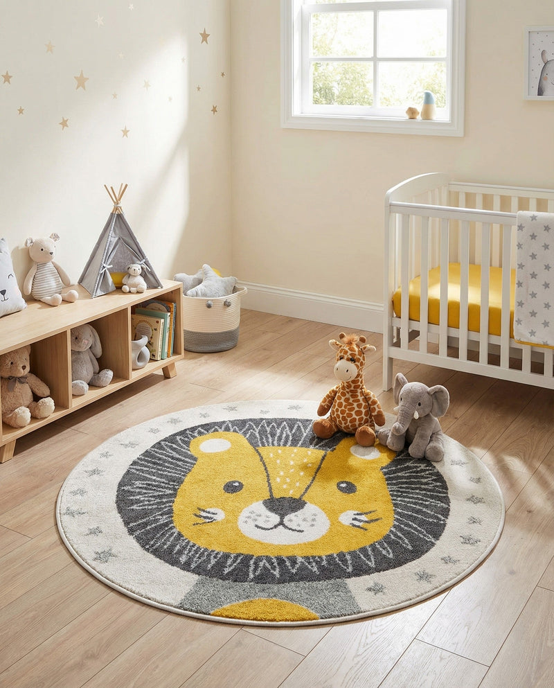 Wonder Tykes Collection Area Rug -  Festive. Round Ivory  lifestyle 5