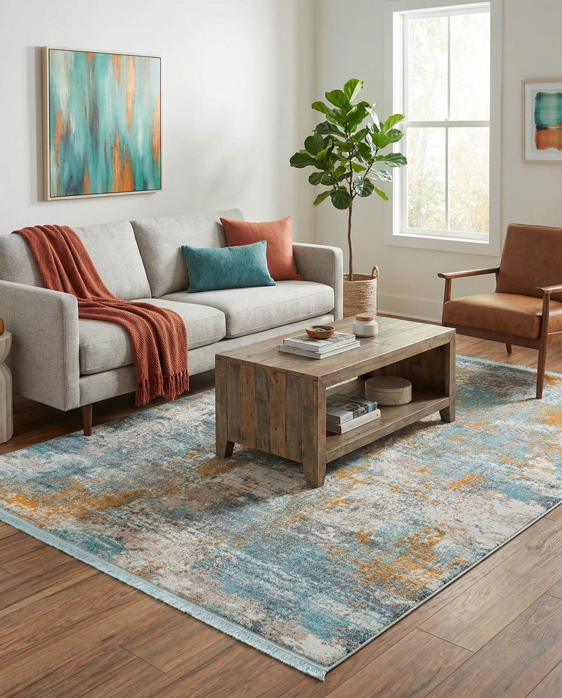 Arcadia Rugs Collection Area Rug -  Nirvana Rectangle Cream Blue  lifestyle 20