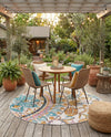 Patio Heritage Collection Area Rug - Tuscany Round Multi  lifestyle 44