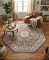 Tribal Terrace Treasures Collection Area Rug -  Incan Isle (Brown) Octagon Brown  lifestyle 72
