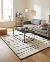 Monochrome Collection Area Rug - Slate Rectangle Ivory White  lifestyle 32