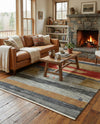 Zagros Oasis Collection Area Rug -  Lordegan Square Blue  lifestyle 46