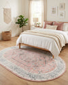 Adriana Terrace Collection Area Rug - Capri (Rose) Oval Rose  lifestyle 46