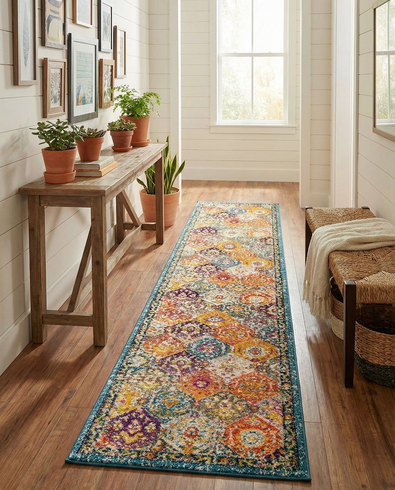 Brighton Terrace Collection Area Rug -  Rottingdean (Multi) Runner Multi  lifestyle 78